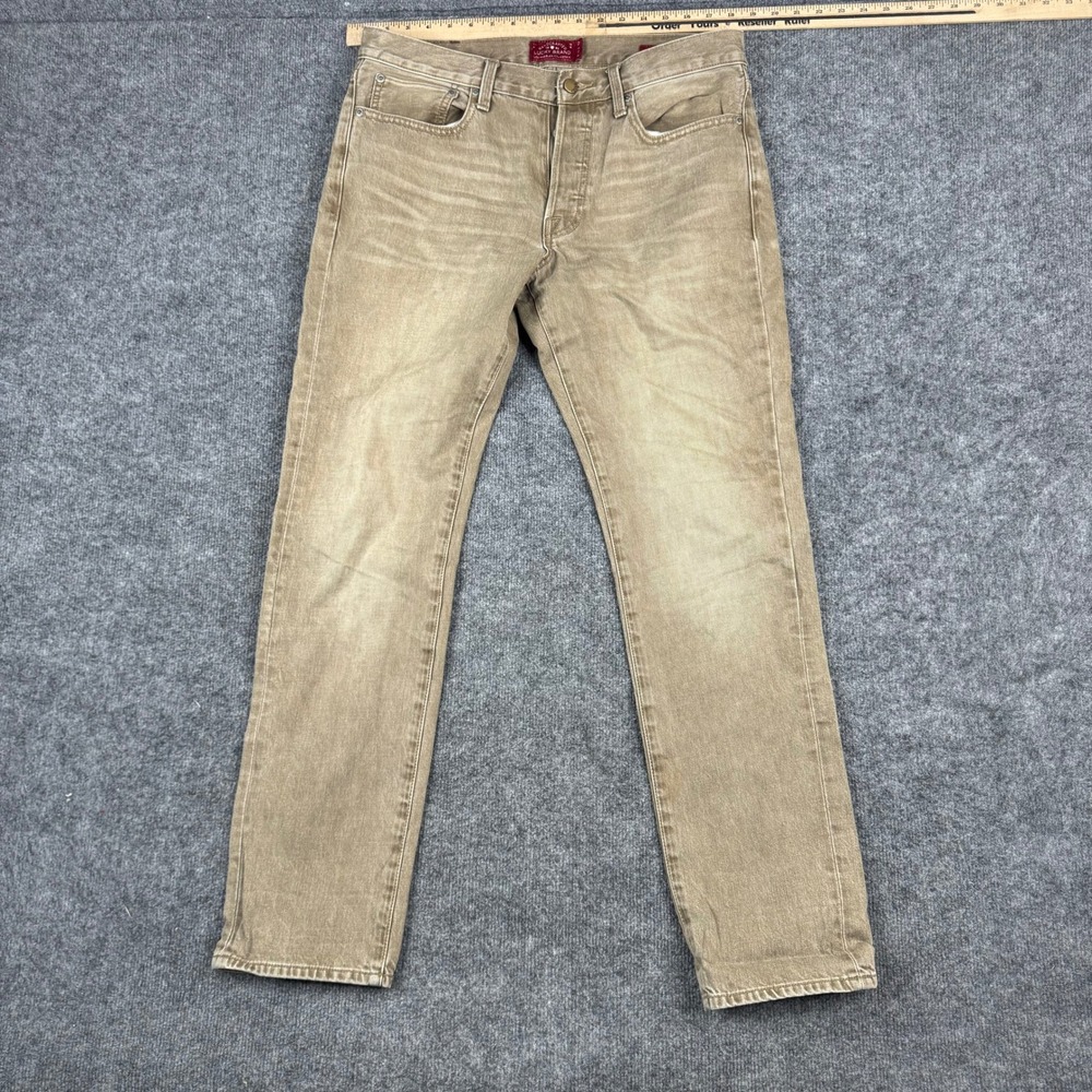 Lucky Brand Jeans Mens Size 33x32 Tan 121 Heritage Slim Fit Denim Khaki Pants